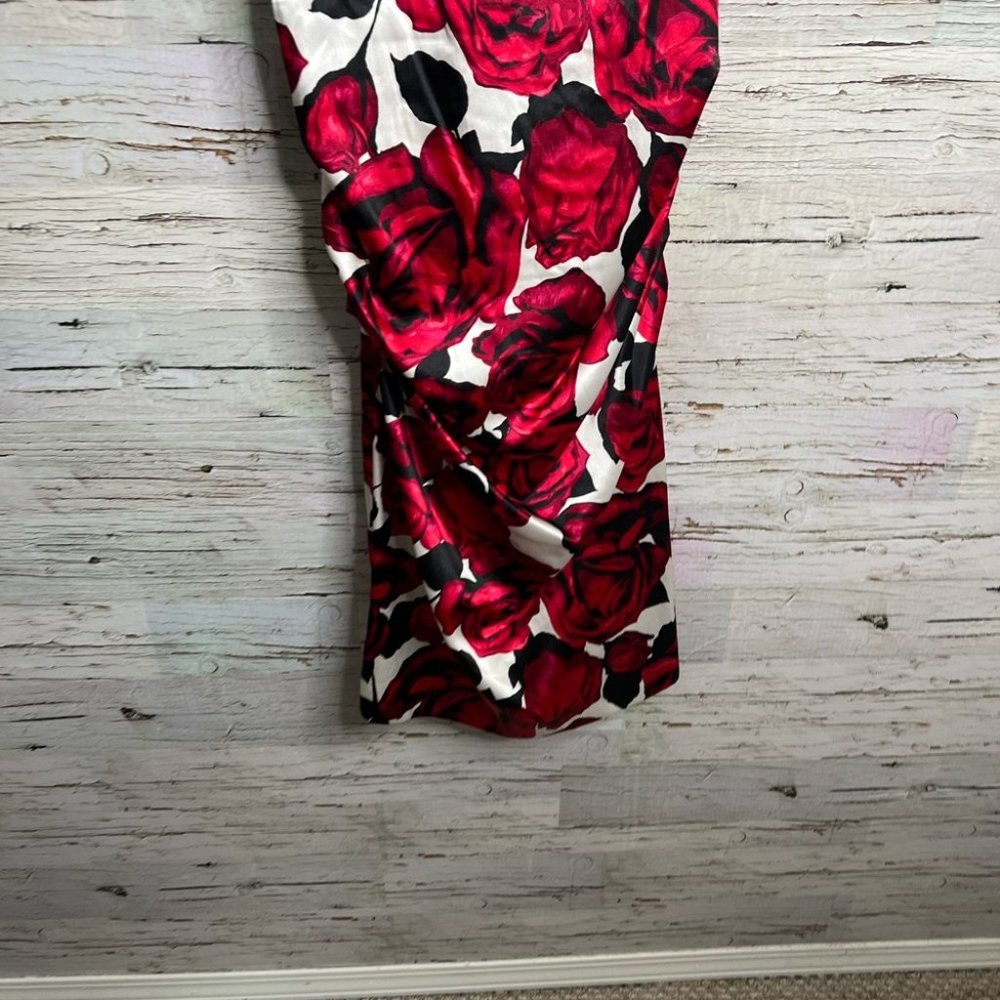 Joseph Ribkoff Red Ruched Sheath Dress - Picture 4 of 10